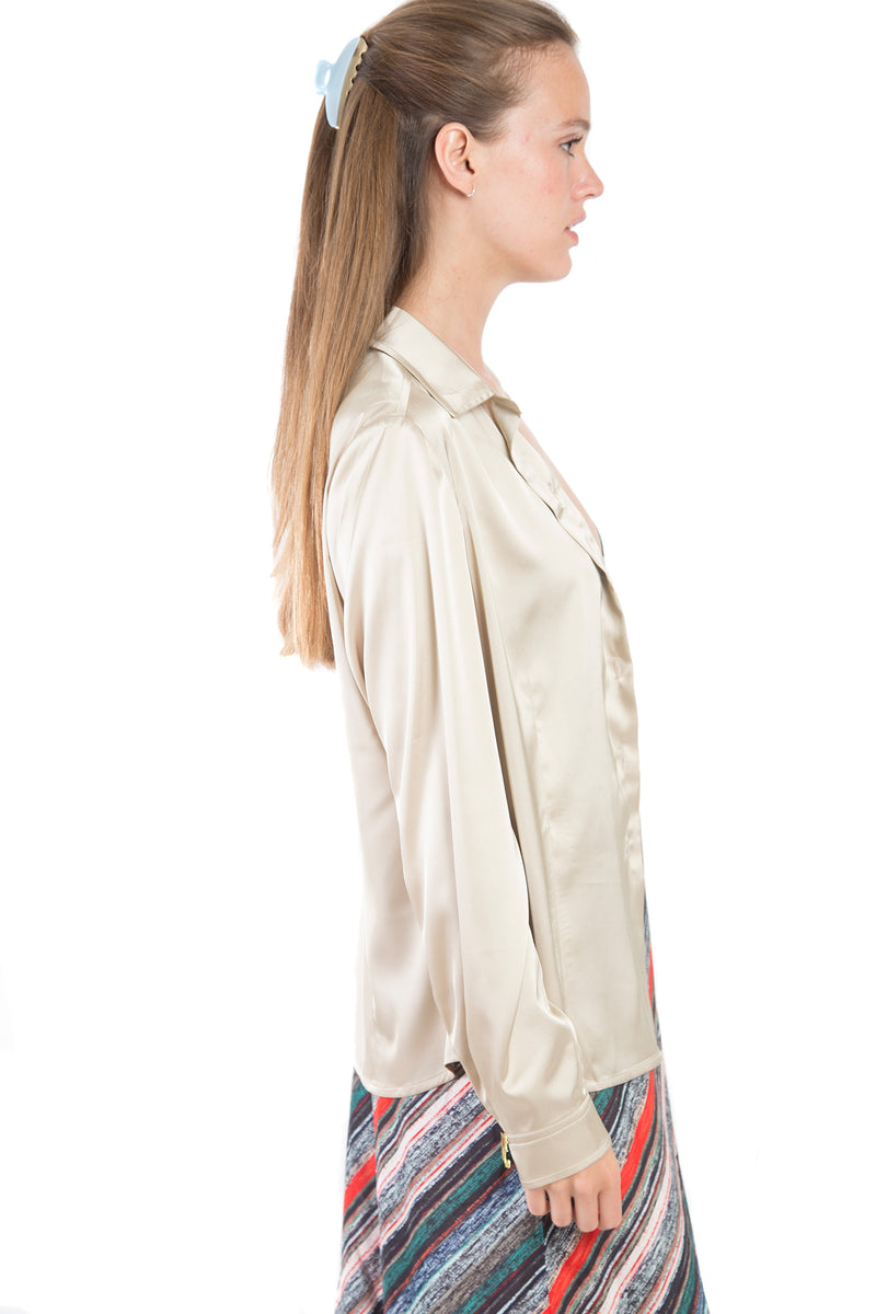 Champagne Buttons  Blouse with Clamp