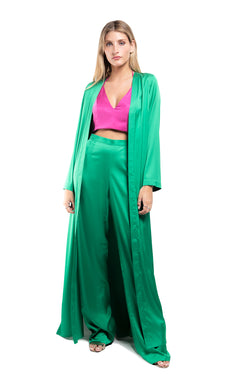 Kimono Sedoso Verde Esmeralda