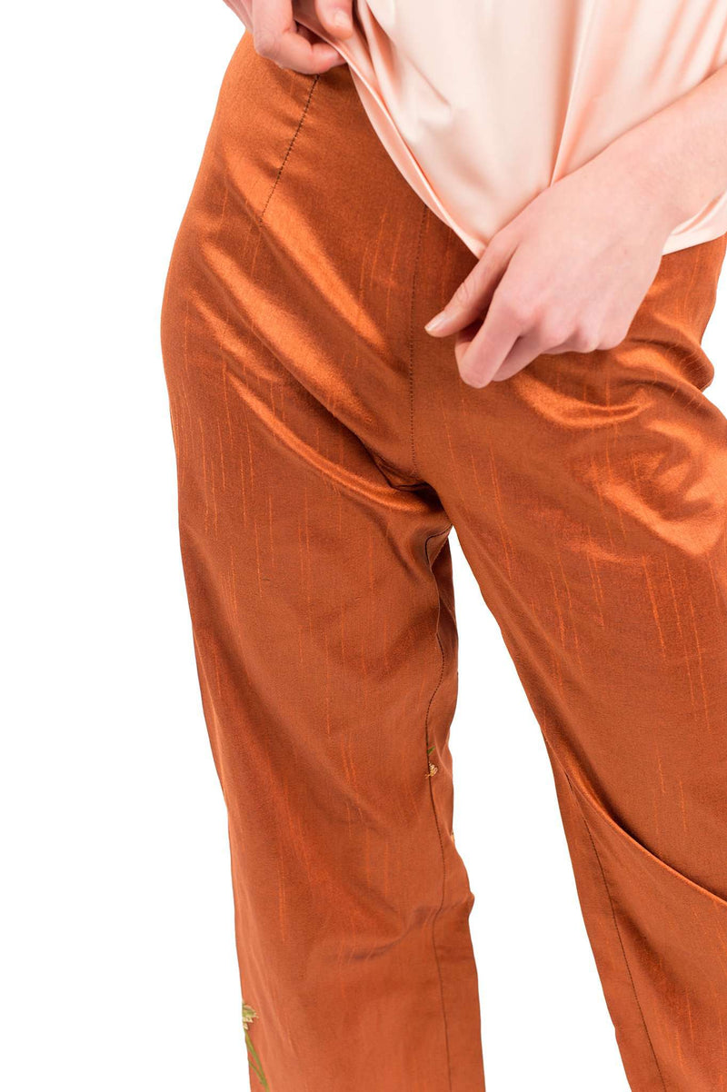 Pantalón Bordado Naranjo Cobre