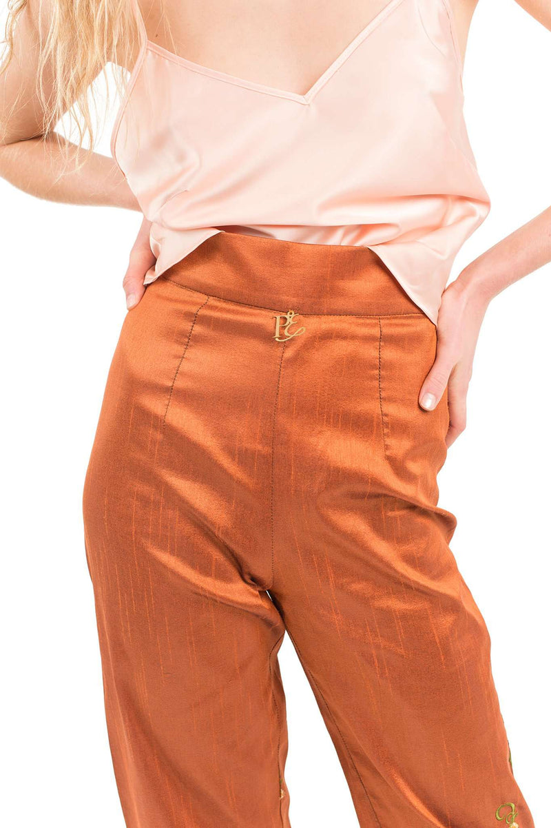 Pantalón Bordado Naranjo Cobre