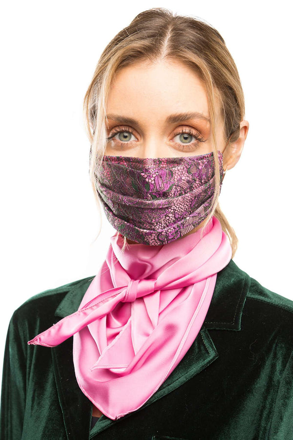 Green Purple Lace Mask With Purple Background